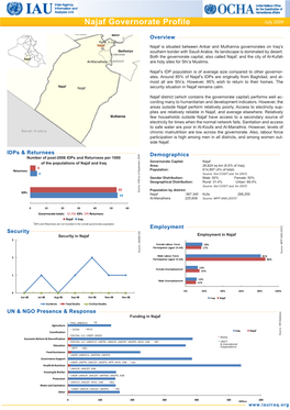 Najaf Governorate Profile July 2009