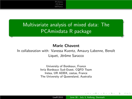 Multivariate Analysis of Mixed Data: the Pcamixdata R Package