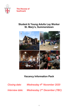 Student and Young Adults Worker Summerstown Information Pack