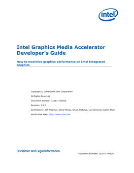 Intel Graphics Media Accelerator Developer's Guide