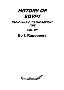 History of Egypt from 330 B.C