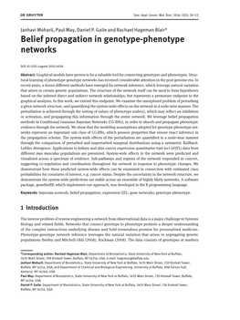 Belief Propagation in Genotype-Phenotype Networks