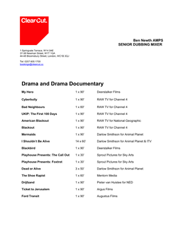 Drama and Drama Documentary