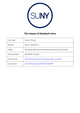 The Impact of Hambach Mine Benjamin C. Norrito State University