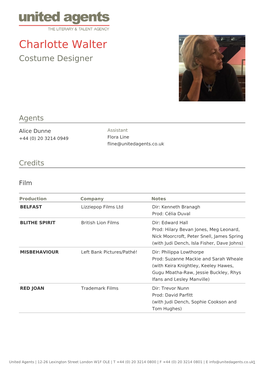 Charlotte Walter Costume Designer