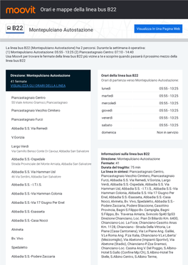 Orari E Percorsi Della Linea Bus