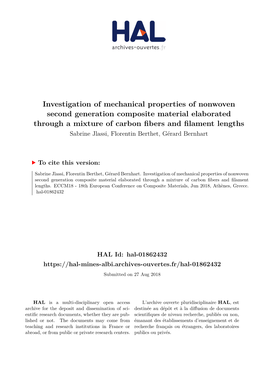 Investigation of Mechanical Properties of Nonwoven Second Generation Composite Material Elaborated Through a Mixture of Carbon F