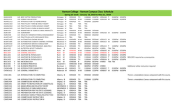 Vernon Campus Class Schedule