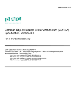 (CORBA) Specification, Version 3.3