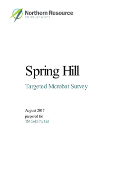 Spring Hill Targeted Microbat Survey