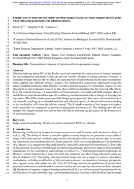 The Ectomycorrhizal Fungus Paxillus Involutus Triggers Specific