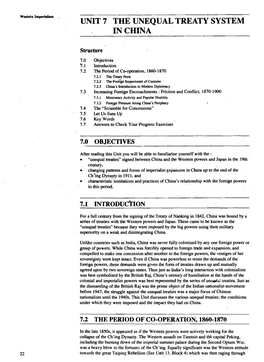 Unit 7 the Unequal Treaty System in China