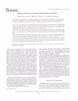 Radial Wood Allocation in Schizolobium Parahyba