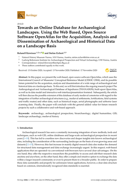 Towards an Online Database for Archaeological Landscapes. Using the Web Based, Open Source Software Openatlas for the Acquisitio