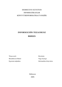 Információs Tezaurusz Bridzs