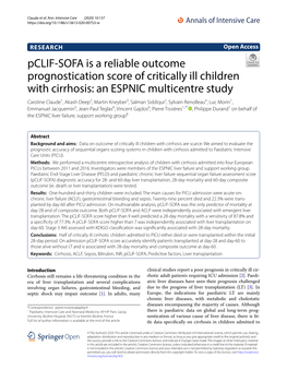 Pclif-SOFA Is a Reliable Outcome Prognostication Score of Critically Ill