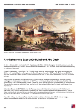 Architekturreise Expo 2020 Dubai Und Abu Dhabi