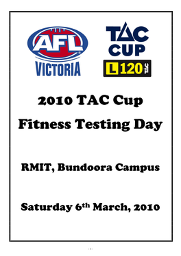 2010 TAC Cup Fitness Testing Day