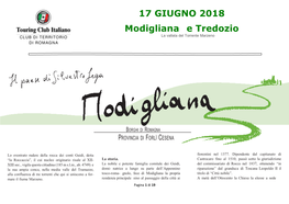 17 GIUGNO 2018 Modigliana E Tredozio