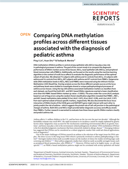 Comparing DNA Methylation Profiles Across Different Tissues Associated