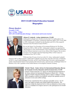 2015 USAID Global Education Summit Biographies