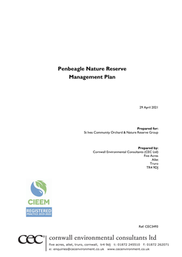 Penbeagle Nature Reserve Management Plan