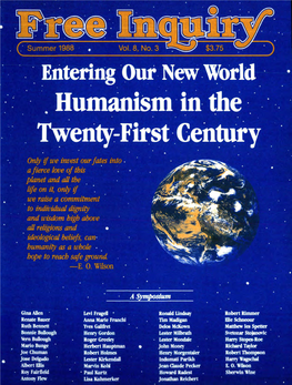 Entering Our New World Humanism in the Twefltyfirst Century