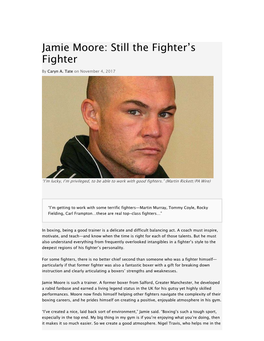 Jamie Moore: Still the Fighter's Fighter