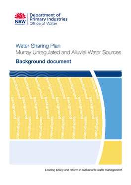 Water Sharing Plan for the Murray Unregulated and Alluvial Water