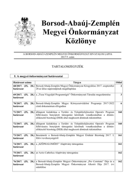 Borsod-Abaúj-Zemplén Megyei Önkormányzat Közlönye