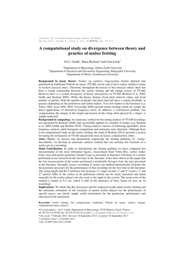 A Computational Study on Divergence Between Theory and Practice of Tanbur Fretting