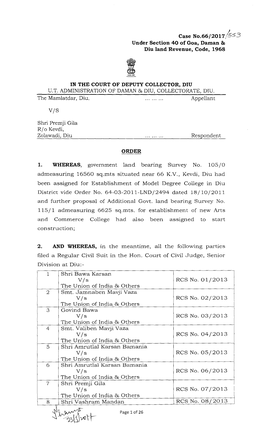 Case No.66/2017,453 Under Section 40 of Goa, Daman & Diu Land