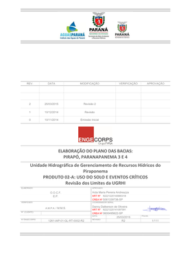 Elaboração Do Plano Das Bacias