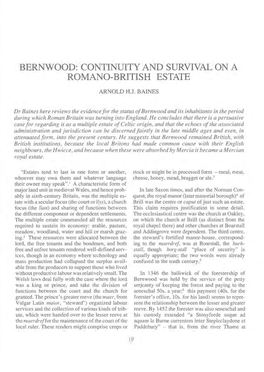 Bernwood: Continuity and Survival on a Romano-British Estate