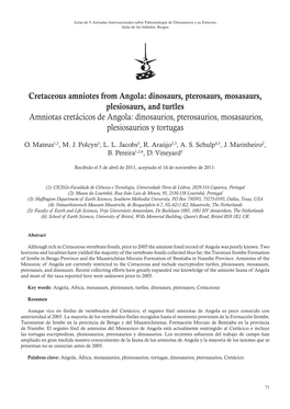 Cretaceous Amniotes from Angola