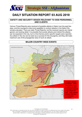 DAILY SITUATION REPORT 13 May 2008