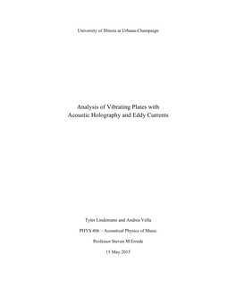 Analysis of Vibrating Plates with Acoustic Holography and Eddy Currents