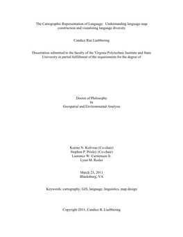 The Cartographic Representation of Language: Understanding Language Map Construction and Visualizing Language Diversity Candice