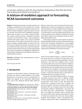A Mixture-Of-Modelers Approach to Forecasting NCAA Tournament Outcomes