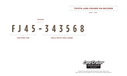 Toyota Land Cruiser Vin Decoder