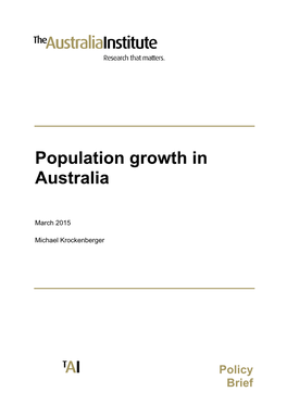 Population Growth in Australia