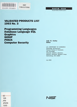 Programming Languages, Database Language SQL, Graphics, GOSIP, POSIX, Computer Security
