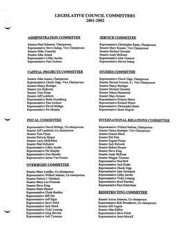 Legislative Council Committees 2001-2002