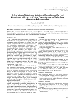 Redescriptions of Ordalonema Faciepilosa, Peltonotellus Melichari and P