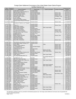 Foreign Claim Settlement Commission of the United States Cuban Claims