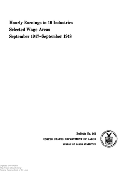 Hourly Earnings in 10 Industries, Selected Wage Areas, September