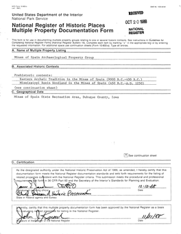 National Register of Historic Places Multiple Property Documentation Form