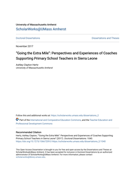 “Going the Extra Mile”: Perspectives and Experiences of Coaches Supporting Primary School Teachers in Sierra Leone