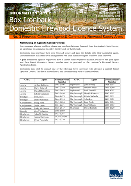 Box Ironbark Domestic Firewood Licence System No