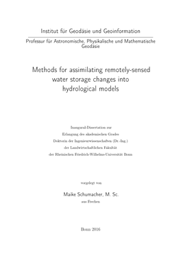 Methods for Assimilating Remotely-Sensed Water Storage Changes Into Hydrological Models